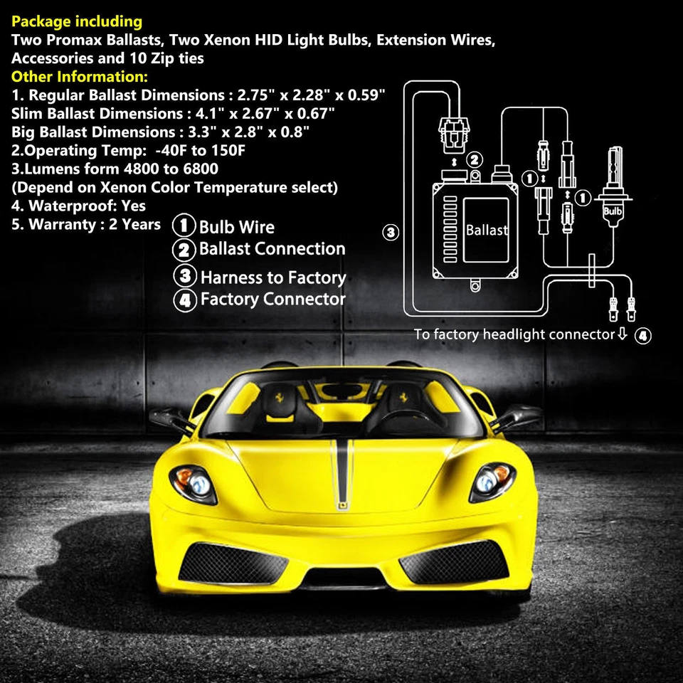 Kit de faros antiniebla de xenón Promax 55W HID para Honda Accord 9006 H11 1990-2017 Foto 4 de 4