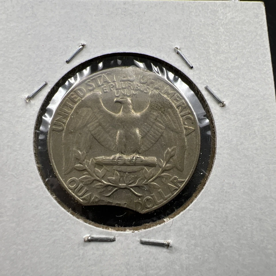 1969 D 25c Washington Clad Quarter Coin Clipped Planchet Error VF Circ - Image 2 of 4