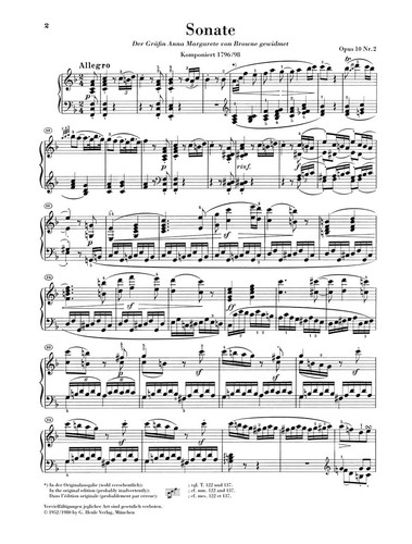 Piano Sonata No 6 In F Major Op 10 No 2 Ludwig Van Beethoven Ebay