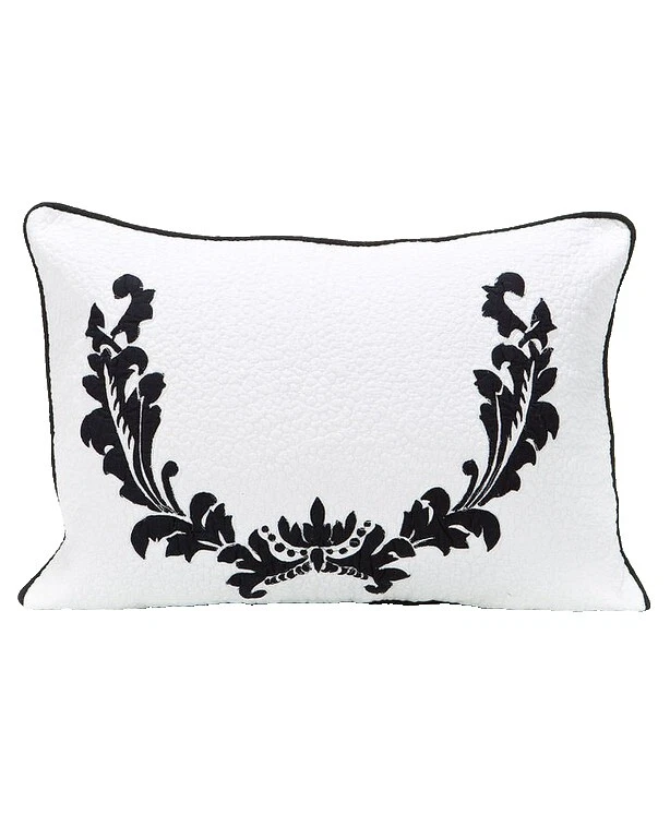 黑色 100% 棉加强家居装饰枕头