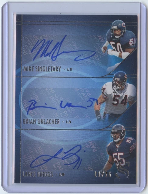2025 Silhouette Mike Singletary Brian Urlacher Lance Briggs Triple Auto 11/25