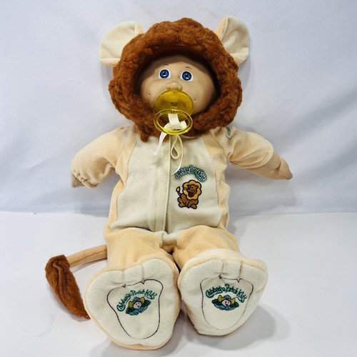 Original 1985 CPK 16" Jungen Glatze blaue Augen mit Schnuller und Löwe Pyjama *lesen - Bild 2 von 19