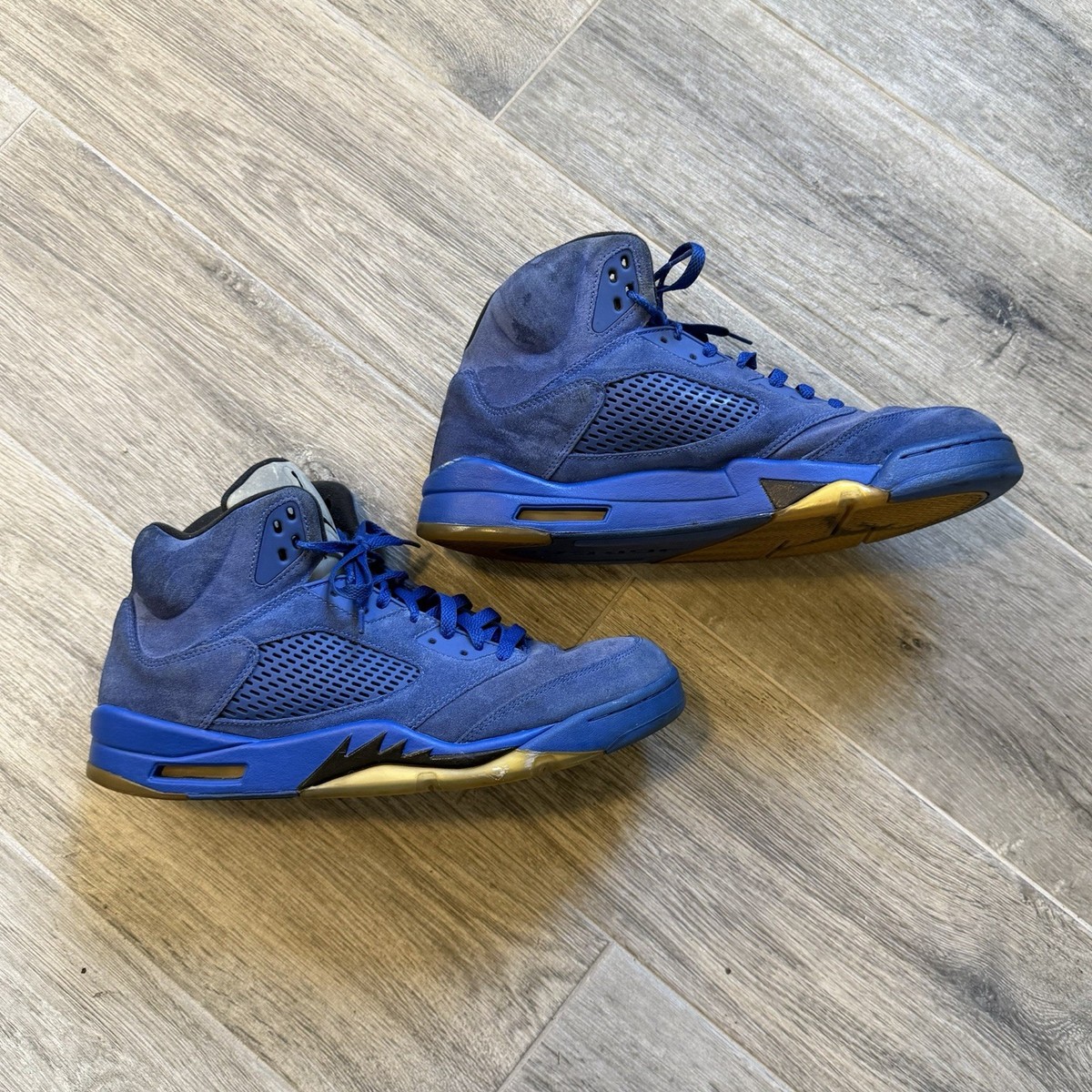 Nike Air Jordan 5 Retro Blue Suede Men's Size 13 Triple Blue