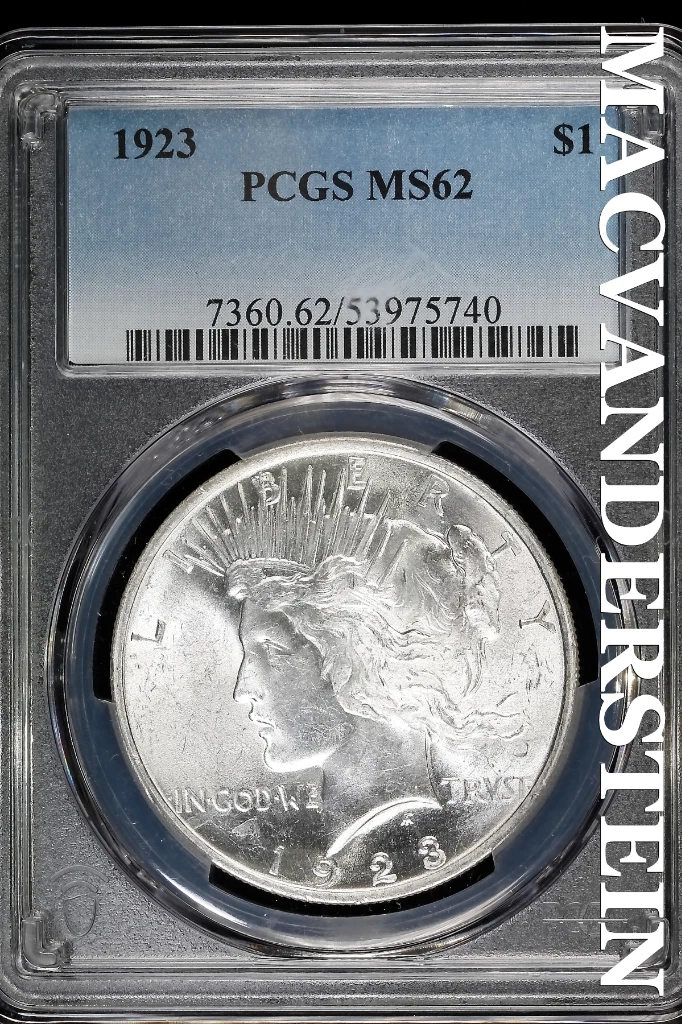 1923 Year Grade MS 62 Peace US Dollars (1921-1935) for sale | eBay