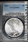 1923 Peace Dollar- PCGS MS62 Lustrous- Silver- No Reserve #SLA883