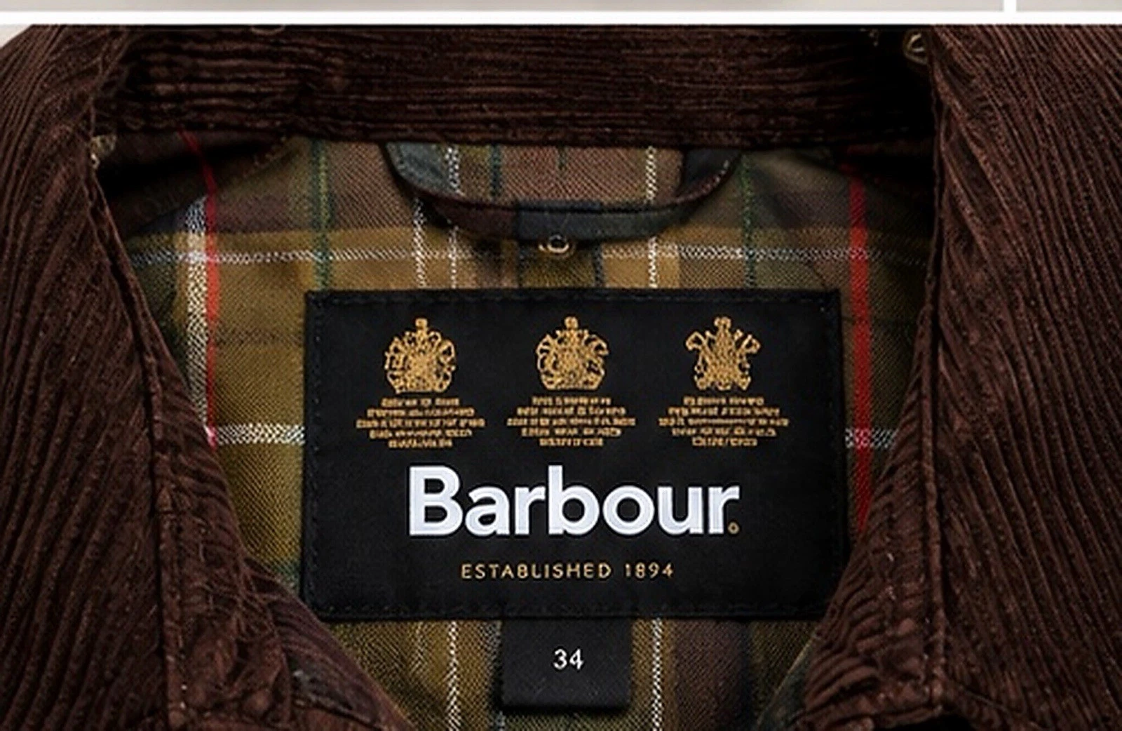 Barbour Classic Bedale Waxed Cotton Jacket Olive Lined Men's Size 34 image 7