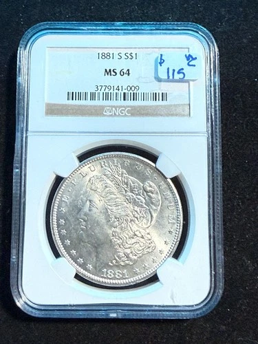 1881 S MORGAN DOLLAR NGC MS 64 009