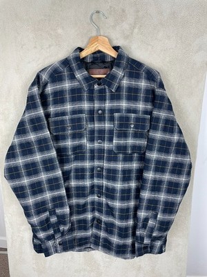 Men's Rugged Element's Lined Pearl Snap Flannel Shacket Jacket Size XL Plaid