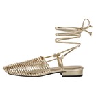 Women's Flat Close Toe Strappy Sandals Lace up Slingback Gold Shoes US9 — photo 2