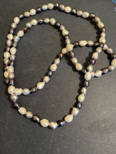 Multicolor Freshwater Pearl Endless Necklace 34" - Picture 3 of 3