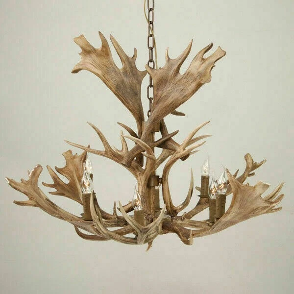 Faux Antler 43" Wide Rustic Antler Chandeliers 8 Candle Pendant Light Fixture - Image 2 of 4