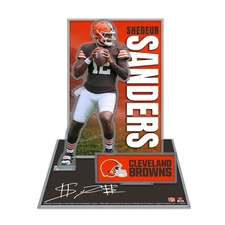 SHEDEUR SANDERS CLEVELAND BROWNS LASER CUT 3D ACRYLIC STAND UP SET WINCRAFT
