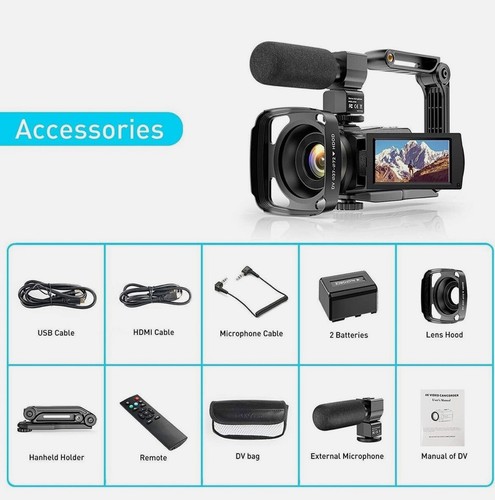 ✅5K Video Camera Camcorder WiFi 56MP Vlogging Camera for YouTube with Mic - Picture 2 of 10