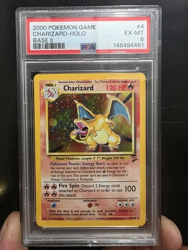 2000 POKEMON BASE SET 2 #4 CHARIZARD-HOLO PSA 6