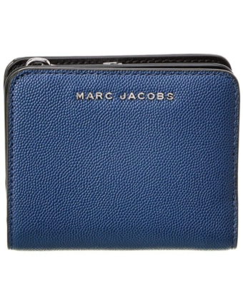 い*。様 【新品】MARC JACOBS bifold wallet 二つ折り財 Marc Jacobs- Daily- Mini Compact Leather Wallet- Azure Blue