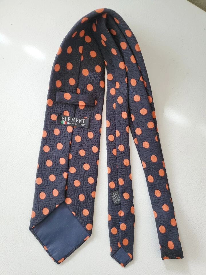 Element 100% Silk Polka Dot Men's tie 3.8" x 60". Made In Italy. - image 4 of 4