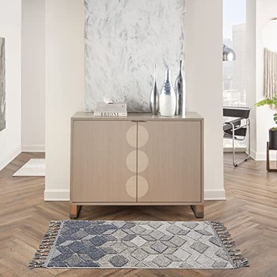 Elwood Grey/Slate 2'2'' x 4'5'' Area Rug, Modern, Geometric, Gradient, Easy Cle...