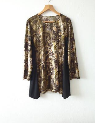 Damen Tunika Kleid in schwarz-gold