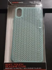 iPhone Plus 6.5 Soft Touch Teal Silicone Case by Black Web 
