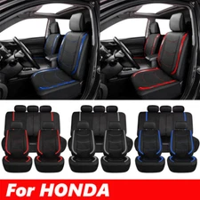 For HONDA Civic CR-V Car Seat Cover 5 Seat Full Set Covers PU Leather Front Rear
