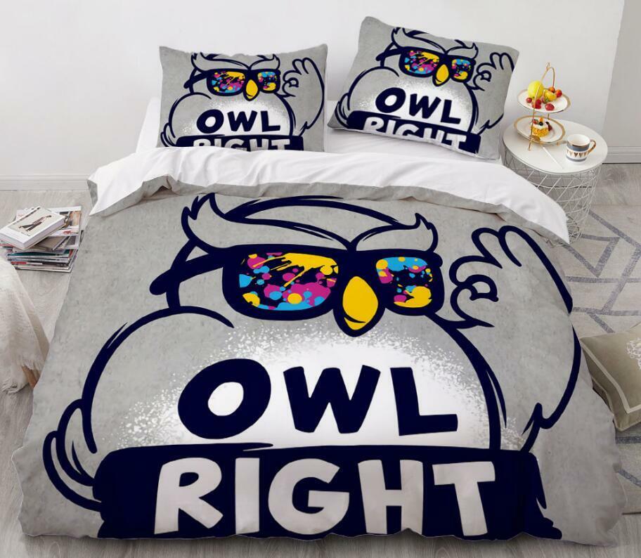 3D Fat Owl ZHUC309 Poszewki na poduszki Koc Poszewka na kołdrę Zestaw Zoe Tylko maraton