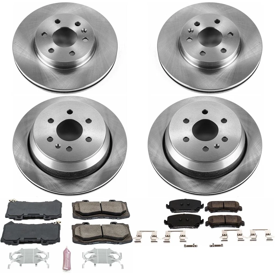 KOE7228 Powerstop Brake Disc and Pad Kits 4-Wheel Set Front & Rear for Chevy Foto 4 de 4