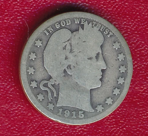1915 BARBER SILVER QUARTER **VERY NICE CIRCULATED GOOD** FREE SHIP!!