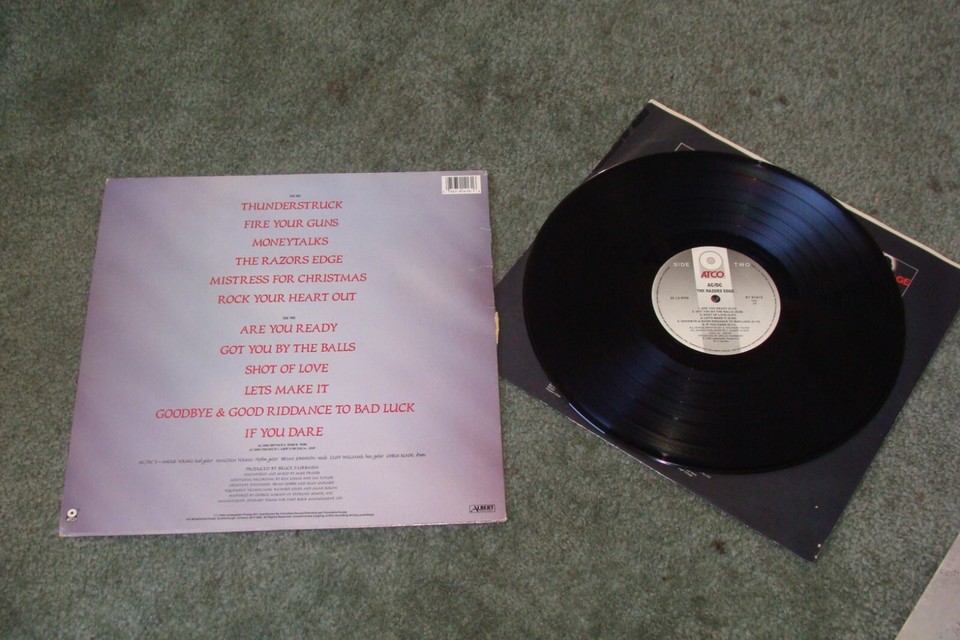 AC/DC THE RAZORS EDGE RECORD VINYL LP ALBUM ORIGINAL ATLANTIC 1990 AC ...