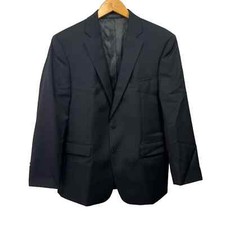 Calvin Klein Wool Blazer Slim Fit Solid Black Coat Jacket 2 Button Classic 42S
