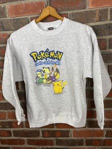 Moletom Pokemon Pequeno Masculino Gola Careca Cinza Vintage tultex Pikachu 1999 | eBay