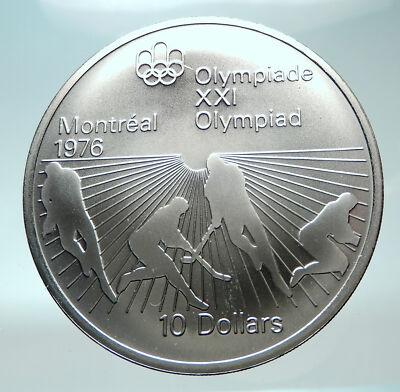 1976 CANADA Queen Elizabeth II Olympics Montreal HOCKEY Silver $10