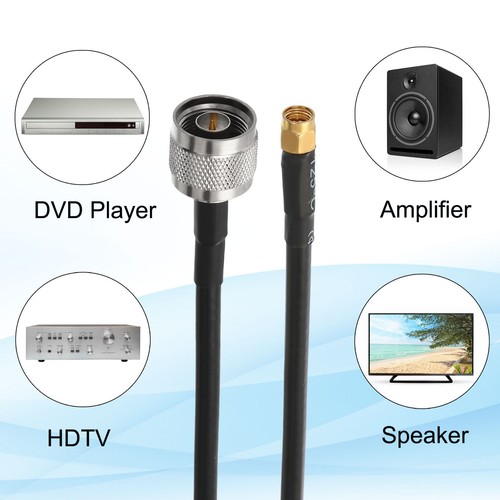 7.6 M/25Ft N Male to SMA Male Cable, Ultra Low Loss Antenna Connector, Black - Zdjęcie 5 z 5