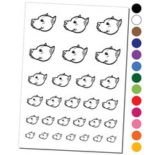American Pit Bull Terrier Dog Head Temporary Tattoo Water Resistant Set