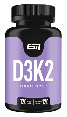 ESN Vitamin D3+K2  120 Kapseln Cholecalciferol 5.600 i. E Vitamin D3 & 200 µg
