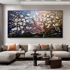 Plum Flower Hand Painted Painting  Modern Art Colorful Home Decor Wall Art