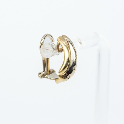 18ct Two Tone Gold Diamond Clip Earrings Italy #61806 - Picture 2 of 6