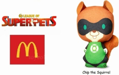 McDonald's UK Happy Meal Spielzeug DC Justice League Super-Pets CHIP THE EICHHÖRNCHEN NEU