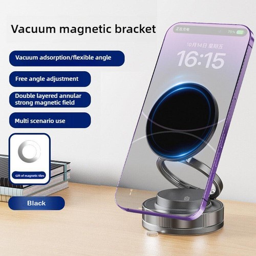 Vacuum Suction Cup Car Mount Tri-Fold Stand Magnetic Phone Holder for All Phones - 第 26/28 張圖片