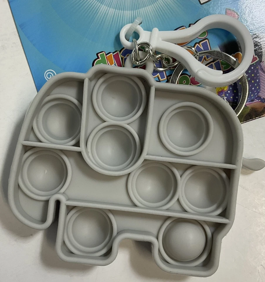 Llavero empujadores push pop y clip trasero elefante gris juguete sensorial inquieto OldGnu Foto 2 de 4