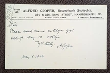 1908 Alfred Cooper Second-hand Bookseller King Street Hammersmith Postcard