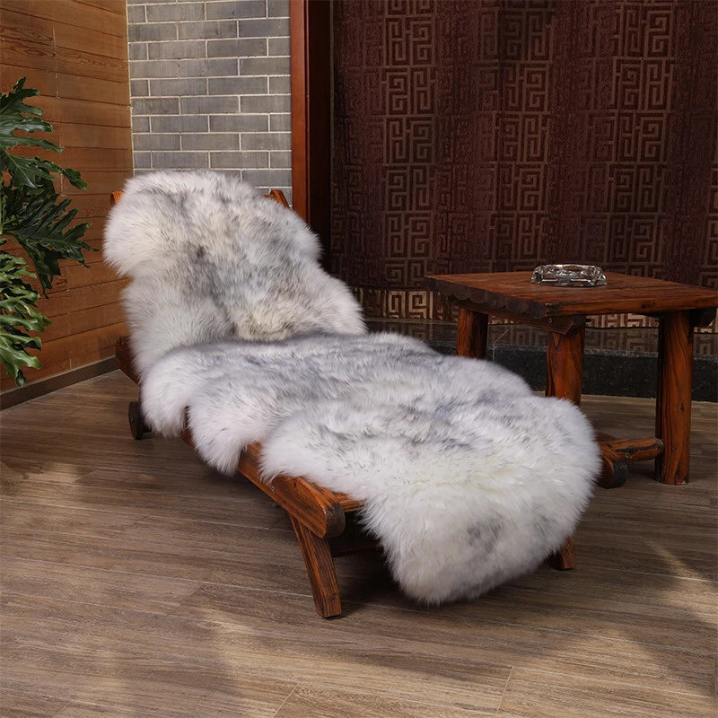 Alfombras de piel de oveja australianas alfombras de piel sofá silla banco almohadillas de coche alfombrilla de noche 27x78 pulgadas Foto 4 de 4