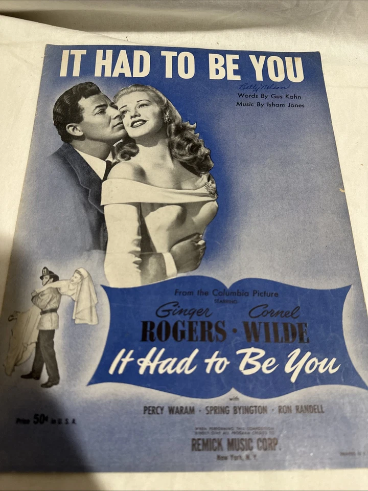 very scarce CORNEL WILDE & GINGER ROGERS Sheet Music IT HAD TO BE YOU 1924 - Image 2 of 4