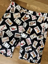 2 NWT Loudmouth Shorts Mens 34 Black Poker Cards/Checkered Chino Golf Preppy.