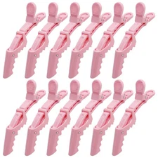 Pink Hair Clips Styling Sectioning Alligator Salon Accessories Women 12 PCS