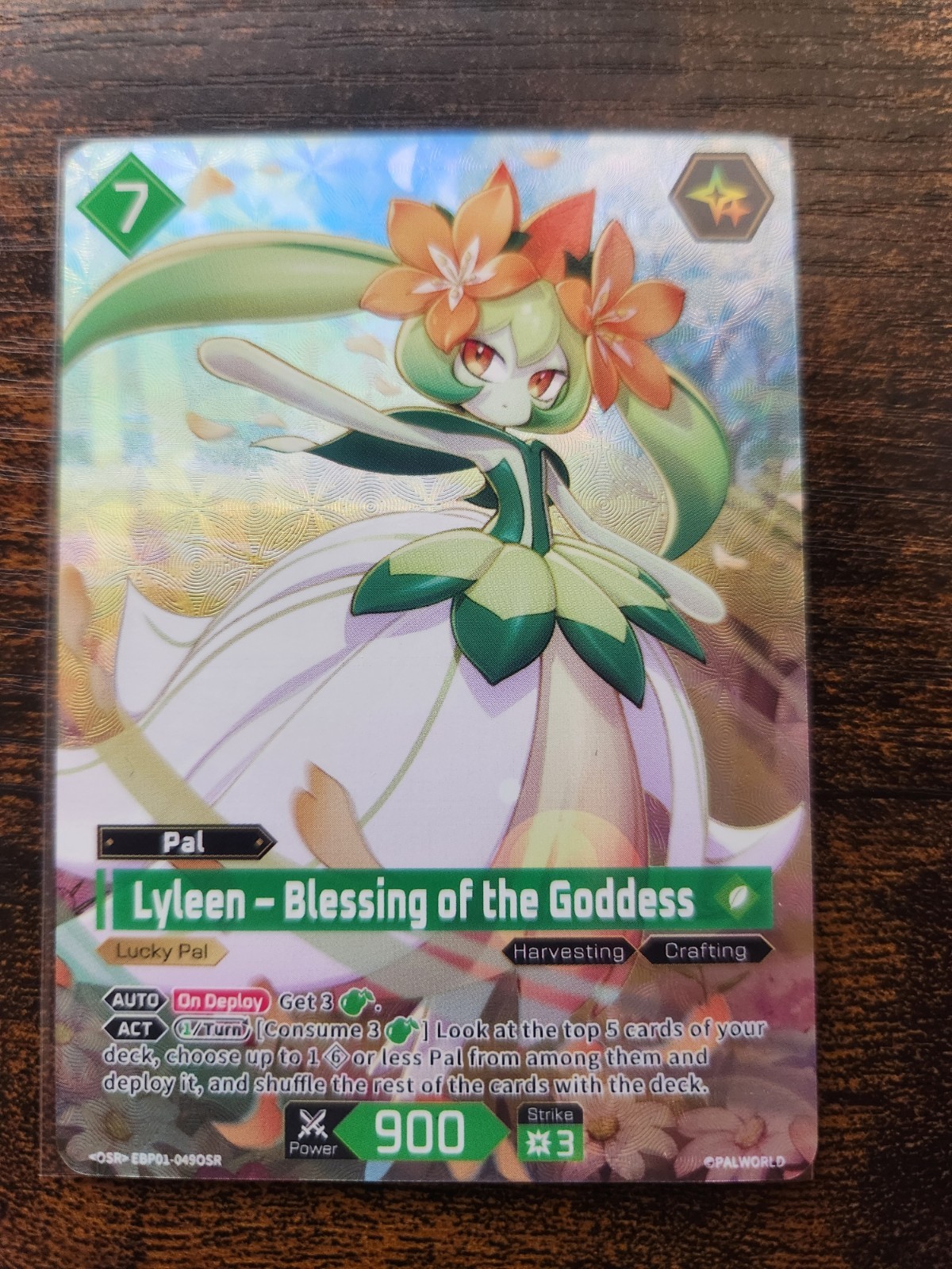 Lyleen Blessing of the Goddess EBP01-049 OSR Dawn of Palpagos Palworld TCG Card
