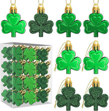 36 Pcs St. Patrick's Day Shamrock Ornaments - Green Clover Decorations