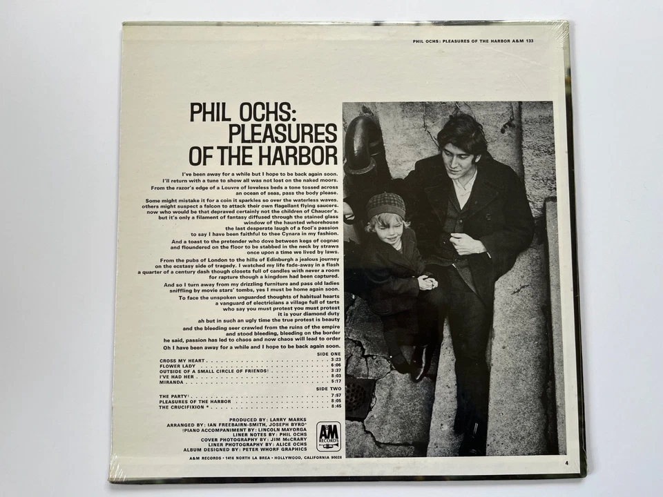 Phil Ochs~Pleasures Of The Harbor, A&M SP 4133, SEALED LP, vintage record vinyl Foto 2 de 4