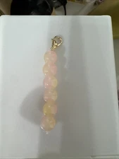 Stylish Pink Lemonade Color Beaded Key Chain Accessory.￼