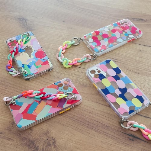 Color Chain Case żelowe elastyczne etui z łańcuchem łańcuszkiem zawieszką do Xia - Zdjęcie 9 z 9