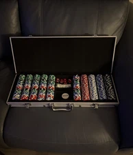 500ct. Count Poker Set 14g Clay Poker Chips Set with Aluminum Case Las Vegas